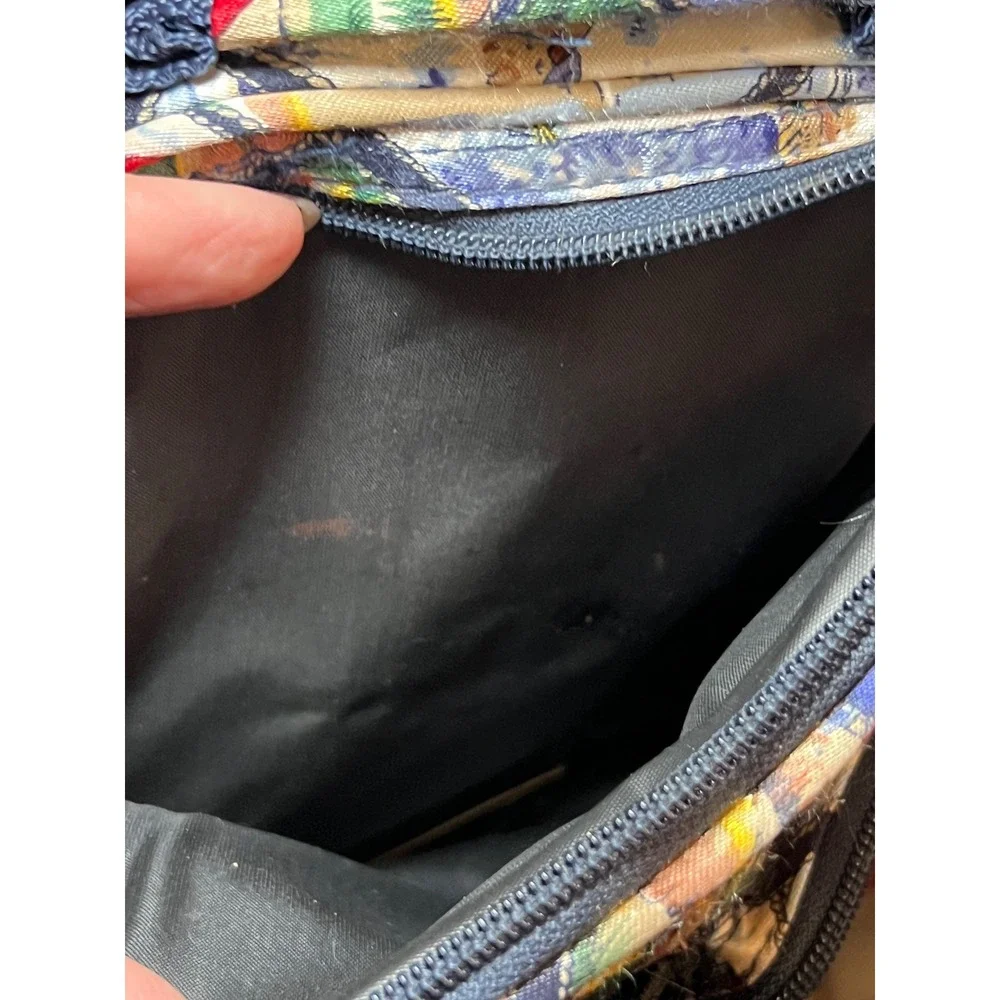 Quilted Lighthouse Crossbody Bag Coastal Nautical Organizer Purse Blue